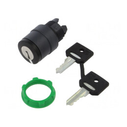 Comutator rotativ cu cheie 22mm negru 2 poziții ZB5AG08 | Electronic-mag.ro | Componente Electronice