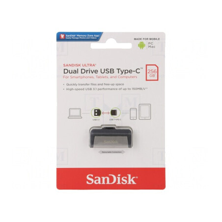 Pendrive USB 256GB OTG 3.1 USB-A/USB-C 150MB/s | Electronic-mag.ro | Componente Electronice
