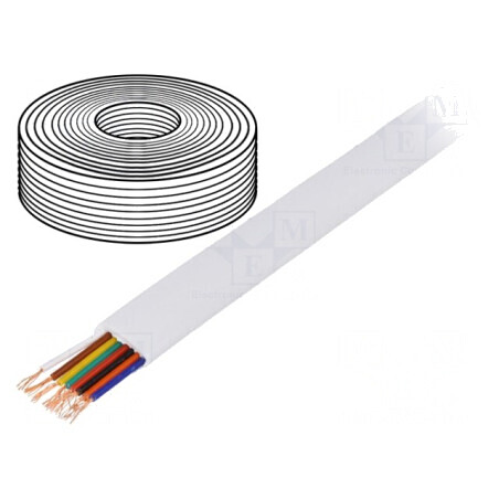 Cablu telecomunicații 8x28AWG alb 100m | Electronic-mag.ro | Componente Electronice