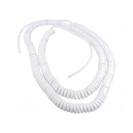 Cablu Spiralat PUR Alb 2x0,75mm2 1,5m | Electronic-mag.ro | Componente Electronice