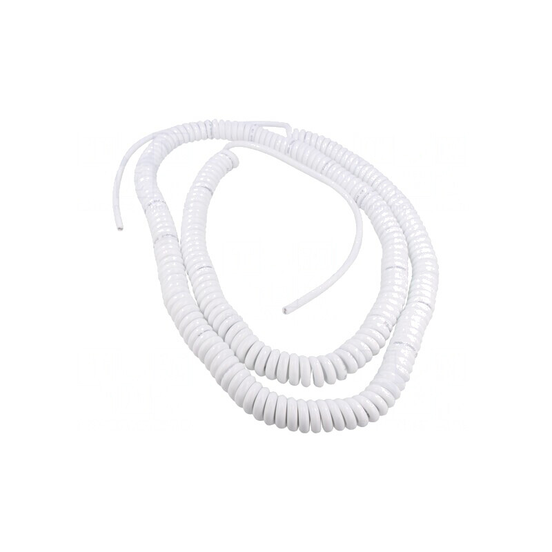 Cablu Spiralat PUR Alb 2x0,75mm2 1,5m | Electronic-mag.ro | Componente Electronice