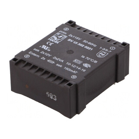 Transformator încapsulat 4VA 115VAC 12V 166mA | Electronic-mag.ro | Componente Electronice