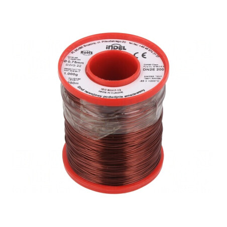 Sârmă Emailată Dublă 0,75mm 1kg Cu 65-200°C | Electronic-mag.ro | Componente Electronice