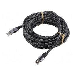 Cablu USB 3.0 RJ45 10m Negru/Gri