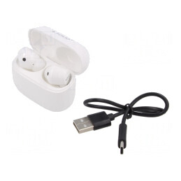 Căști Wireless cu Microfon Alb USB-C 300mAh | Electronic-mag.ro | Componente Electronice
