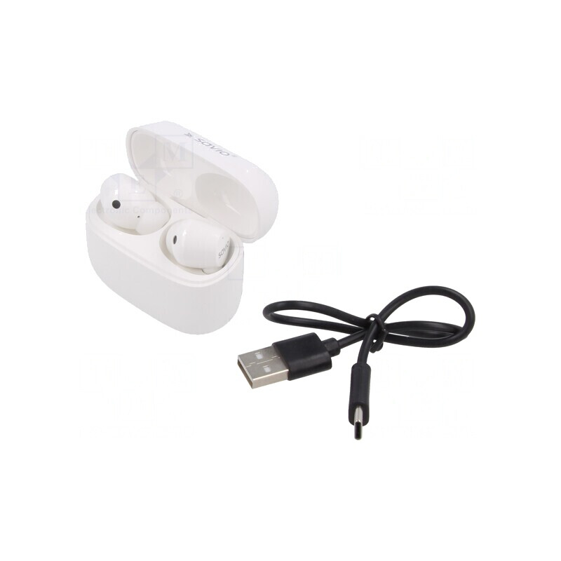 Căști Wireless cu Microfon Alb USB-C 300mAh | Electronic-mag.ro | Componente Electronice