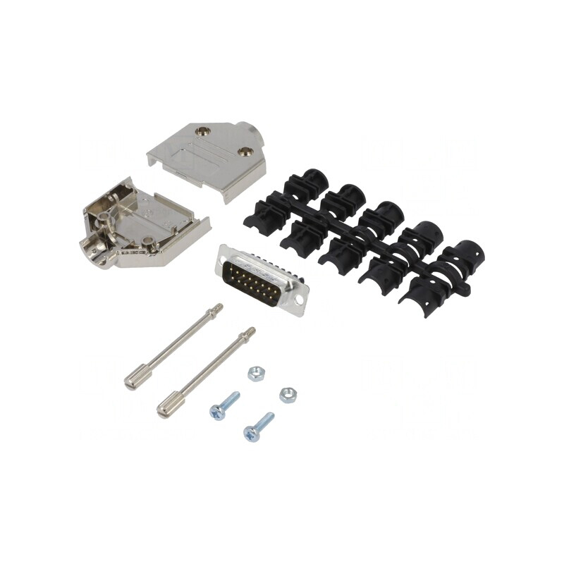 Conector D-Sub 15 Pin Tată Drept cu Șurub pentru Cablu | Electronic-mag.ro | Componente Electronice