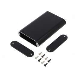 Carcasă aluminiu neagră 70x114x20mm | Electronic-mag.ro | Componente Electronice