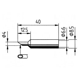 Vârf despicat 4mm pentru stații de lipit ERSA | Electronic-mag.ro | Componente Electronice
