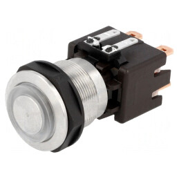 Comutator Anti-Vandalism DPST-NO 12A 250VAC IP64 Ø19mm | Electronic-mag.ro | Componente Electronice