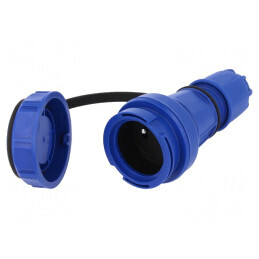 Conector Alimentare AC Mamă 16A Albastru | Electronic-mag.ro | Componente Electronice