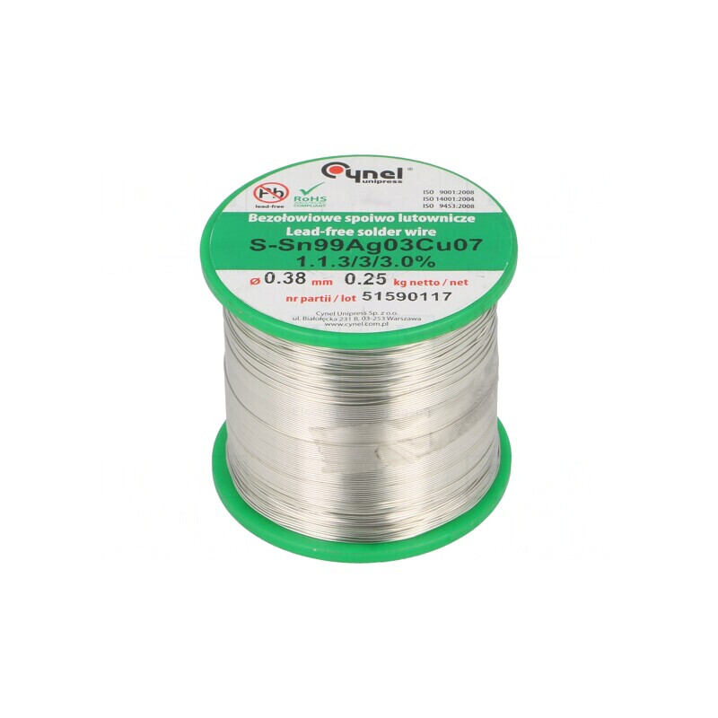 "Sârmă de lipit fără plumb Sn99Ag0,3Cu0,7 380um 250g" | Electronic-mag.ro | Componente Electronice "Sârmă de lipit fără plumb Sn99Ag0,3Cu0,7 380um 250g" | Electronic-mag.ro | Componente Electronice