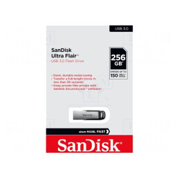 Memorie USB 3.0 256GB Ultra Flair Neagră | Electronic-mag.ro | Componente Electronice