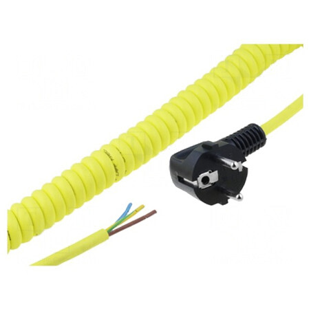 Cablu Spiralat CEE 7/7 cu Ștecăr în Unghi | Electronic-mag.ro | Componente Electronice