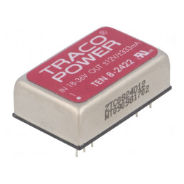 Convertor DC/DC 8W 18-36V la 12V/-12V TEN 8-2422 | Electronic-mag.ro | Componente Electronice