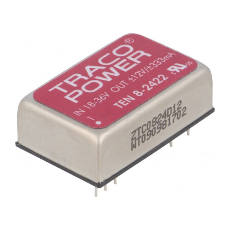 Convertor DC/DC 8W 18-36V la 12V/-12V TEN 8-2422 | Electronic-mag.ro | Componente Electronice