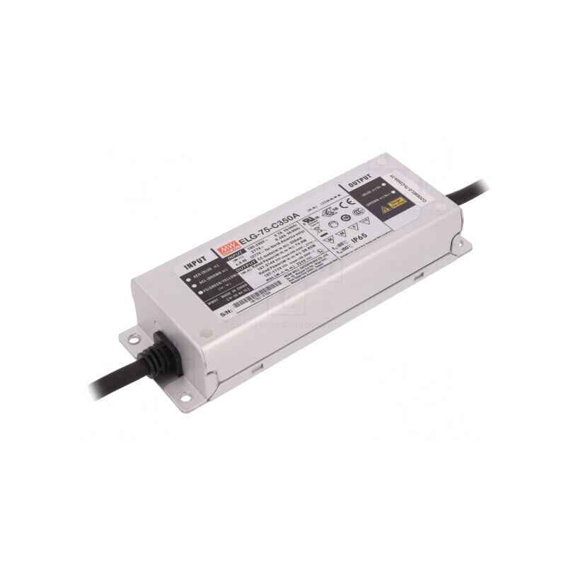 Alimentator LED 75W 107-214VDC 350mA IP65 | Electronic-mag.ro | Componente Electronice