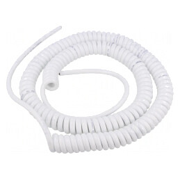 Cablu spiralat 3G1mm2 PUR alb 300V 1m 3,5m | Electronic-mag.ro | Componente Electronice