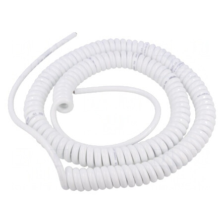 Cablu spiralat 3G1mm2 PUR alb 300V 1m 3,5m | Electronic-mag.ro | Componente Electronice