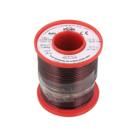 Sârmă Emailată Dublu 2mm 1kg Cu 65-200°C | Electronic-mag.ro | Componente Electronice
