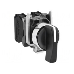 Comutator rotativ 22mm NO x2 negru 3A/240VAC IP66 | Electronic-mag.ro | Componente Electronice