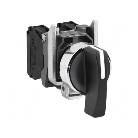 Comutator rotativ 22mm NO x2 negru 3A/240VAC IP66 | Electronic-mag.ro | Componente Electronice