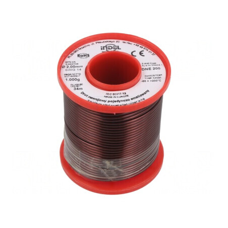 Sârmă Emailată 2mm 1kg Cu 65-200°C | Electronic-mag.ro | Componente Electronice