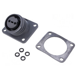 Conector Circular Soclu Mamă 2 PIN-uri Alamă | Electronic-mag.ro | Componente Electronice