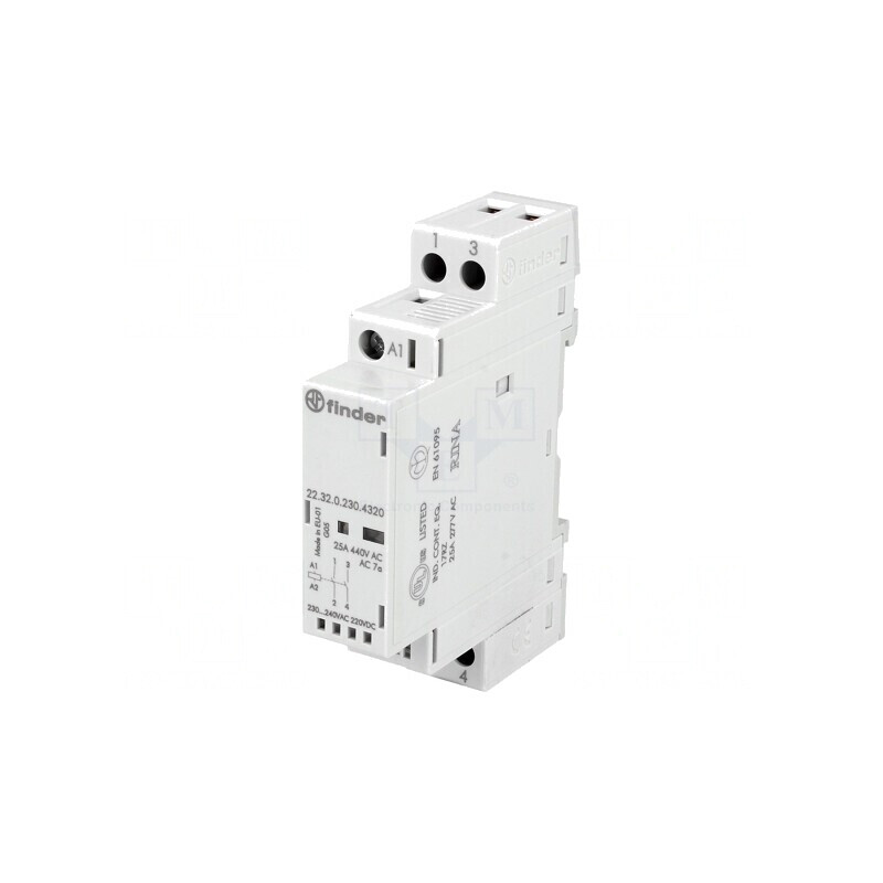 Contactor 2P 25A 230V NO IP20 | Electronic-mag.ro | Componente Electronice