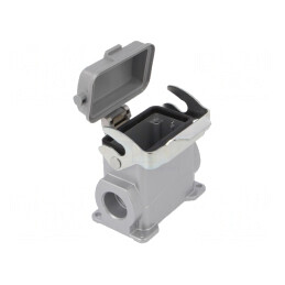 Carcasă pentru conectori HDC dimensiune E10 cu clichet | Electronic-mag.ro | Componente Electronice