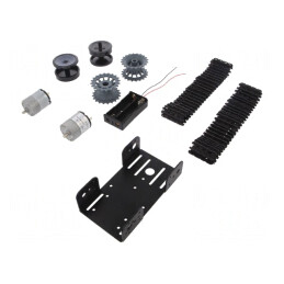 Şasiu cu Şenile Negru 193x163x60mm 6-12VDC 2 Motoare | Electronic-mag.ro | Componente Electronice