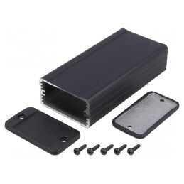 Carcasă Aluminiu Neagră IP54 59x120x31mm | Electronic-mag.ro | Componente Electronice