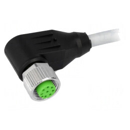 Cablu de conectare M12 8 PIN 3m unghi PUR 30VAC 2A | Electronic-mag.ro | Componente Electronice