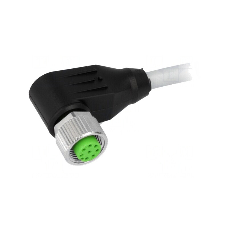 Cablu de conectare M12 8 PIN 3m unghi PUR 30VAC 2A | Electronic-mag.ro | Componente Electronice