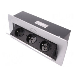Prelungitor 3 Prize Argintiu 16A 2500W IP20 | Electronic-mag.ro | Componente Electronice