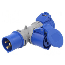 Conector Alimentare AC Splitter 16A 230VAC IP44 | Electronic-mag.ro | Componente Electronice