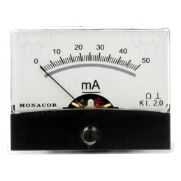 Ampermetru de Panou DC 0-50mA Clasa 2 Rezistență Internă 1.2Ω | Electronic-mag.ro | Componente Electronice