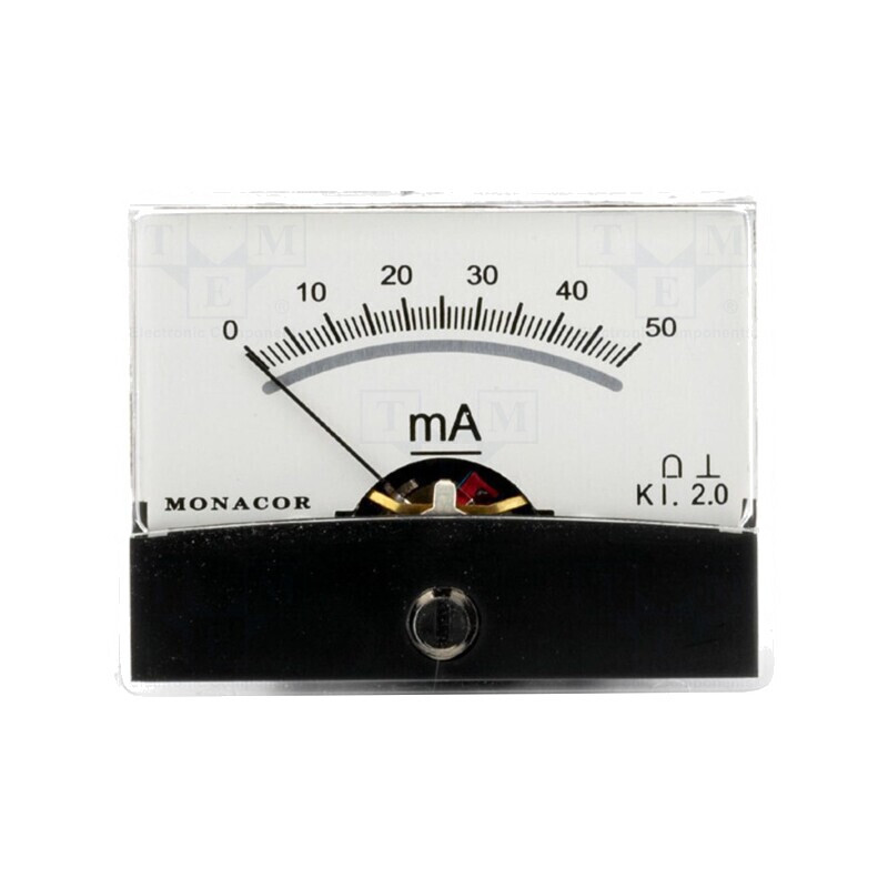 Ampermetru de Panou DC 0-50mA Clasa 2 Rezistență Internă 1.2Ω | Electronic-mag.ro | Componente Electronice Ampermetru de Panou DC 0-50mA Clasa 2 Rezistență Internă 1.2Ω | Electronic-mag.ro | Componente Electronice