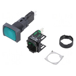Comutator apăsare 16mm 1NO Verde | Electronic-mag.ro | Componente Electronice