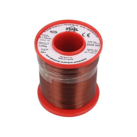 Sârmă Emailată Dublu 1.7mm 1kg Cu 65-200°C | Electronic-mag.ro | Componente Electronice