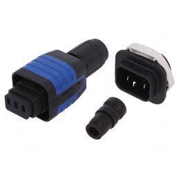 Conector: alimentare AC | tată + mamă | 4455,4761 | Øcablu: 6÷10mm | 4312.0005