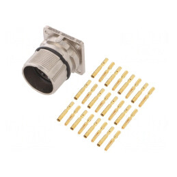 Conector M23 Soclu 12P Crimpat IP67 Aurit | Electronic-mag.ro | Componente Electronice