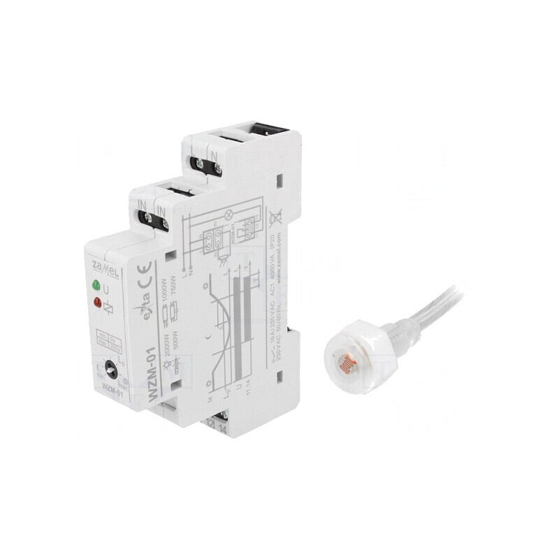 Întrerupător crepuscular pentru şină DIN 230V SPDT IP20 | Electronic-mag.ro | Componente Electronice