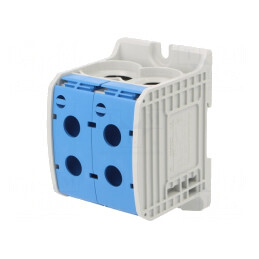 Conector șine 185mm2 1 pistă 4 borne albastru | Electronic-mag.ro | Componente Electronice