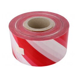 Bandă de avertizare alb-roșie 250m x 100mm | Electronic-mag.ro | Componente Electronice