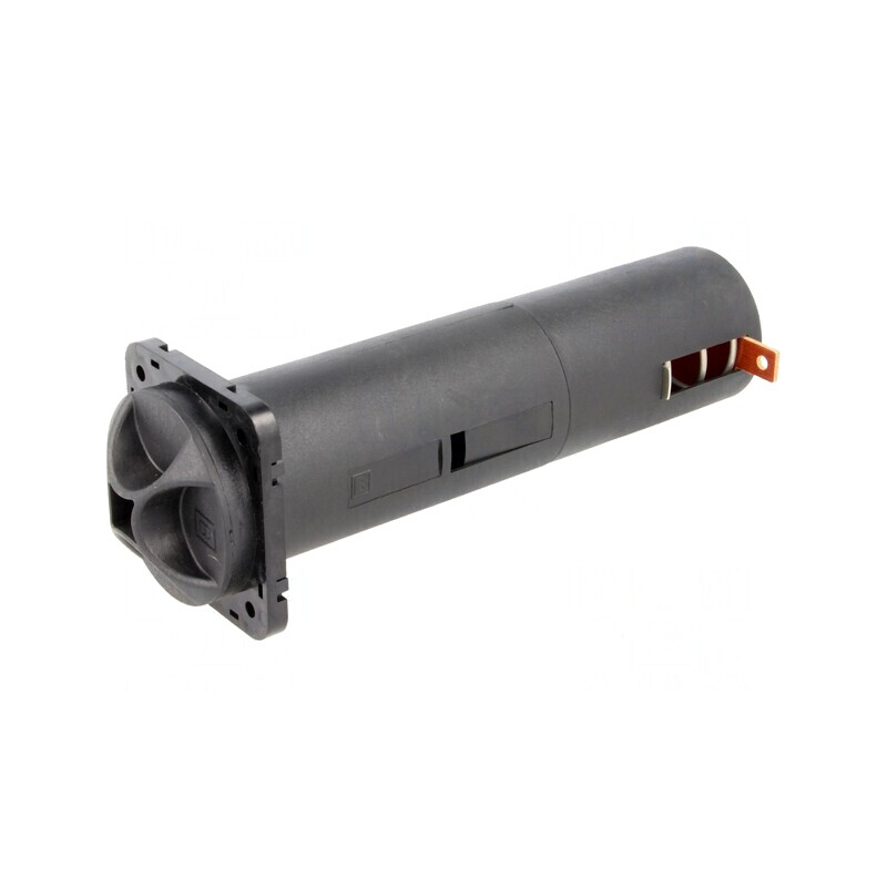 Suport baterii 2 urechi negru UL94V-0 | Electronic-mag.ro | Componente Electronice