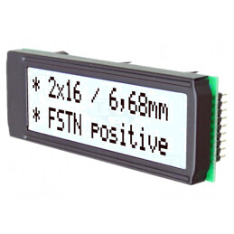 Afişaj LCD alfanumeric 16x2 FSTN 68x26,8mm LED | Electronic-mag.ro | Componente Electronice