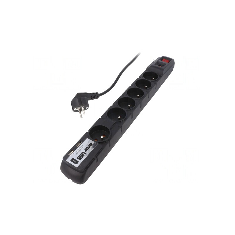 Prelungitor 6 Prize cu Protecție Supratensiune și USB 1.5M Negru | Electronic-mag.ro | Componente Electronice Prelungitor 6 Prize cu Protecție Supratensiune și USB 1.5M Negru | Electronic-mag.ro | Componente Electronice