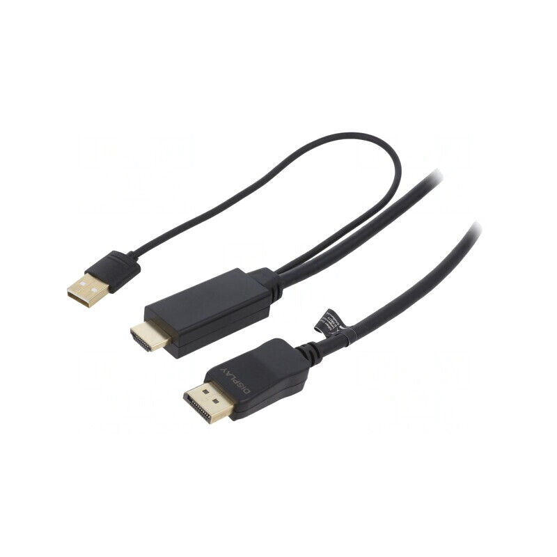 Cablu DisplayPort 1.2 la HDMI 1.4 2m Negru | Electronic-mag.ro | Componente Electronice Cablu DisplayPort 1.2 la HDMI 1.4 2m Negru | Electronic-mag.ro | Componente Electronice