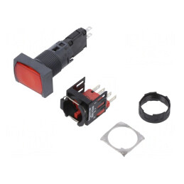 Comutator apăsare 16mm 1 NC roșu XB6DW4B2B | Electronic-mag.ro | Componente Electronice